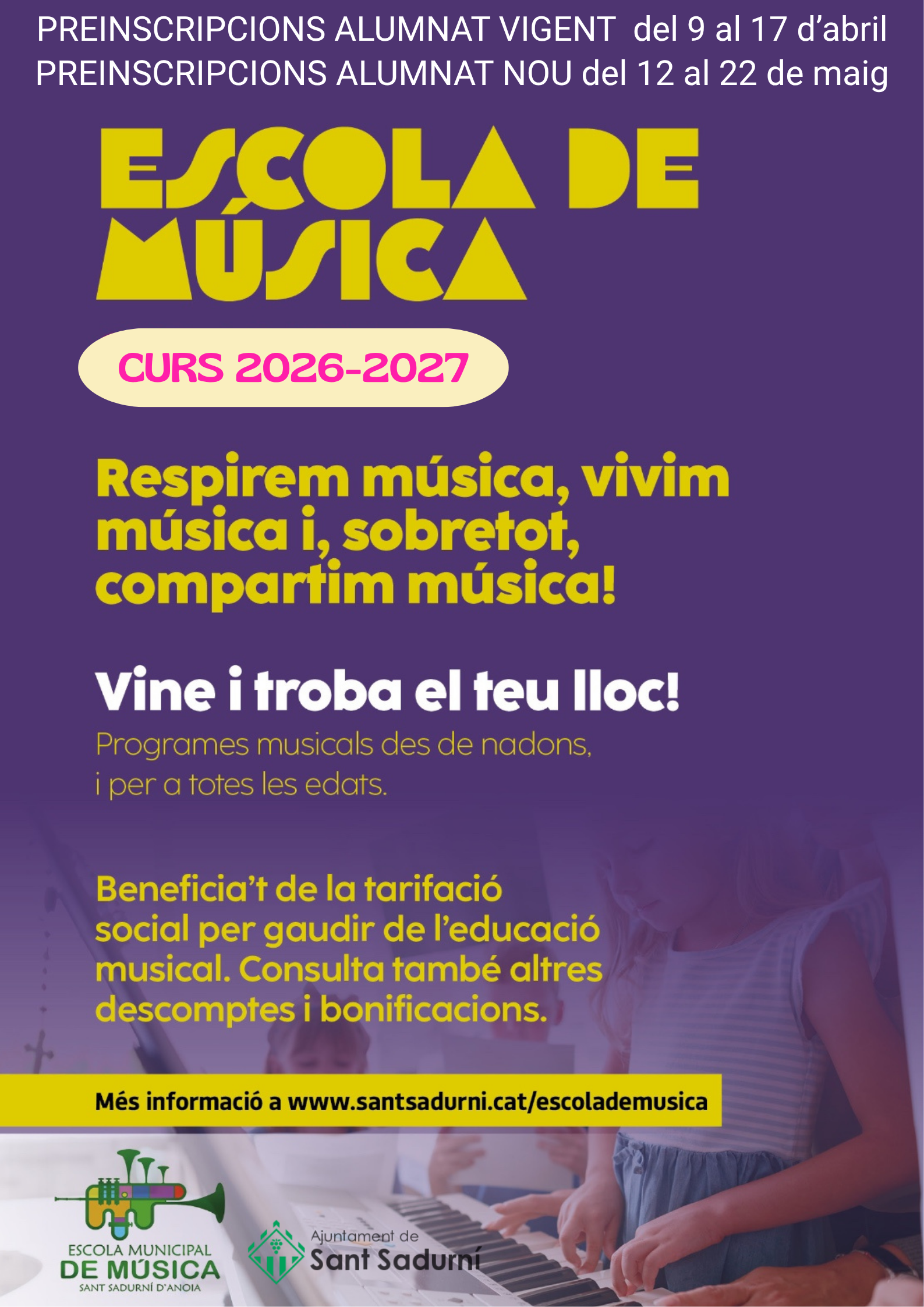 Cartell preinscripcions Cartell preinscripcions